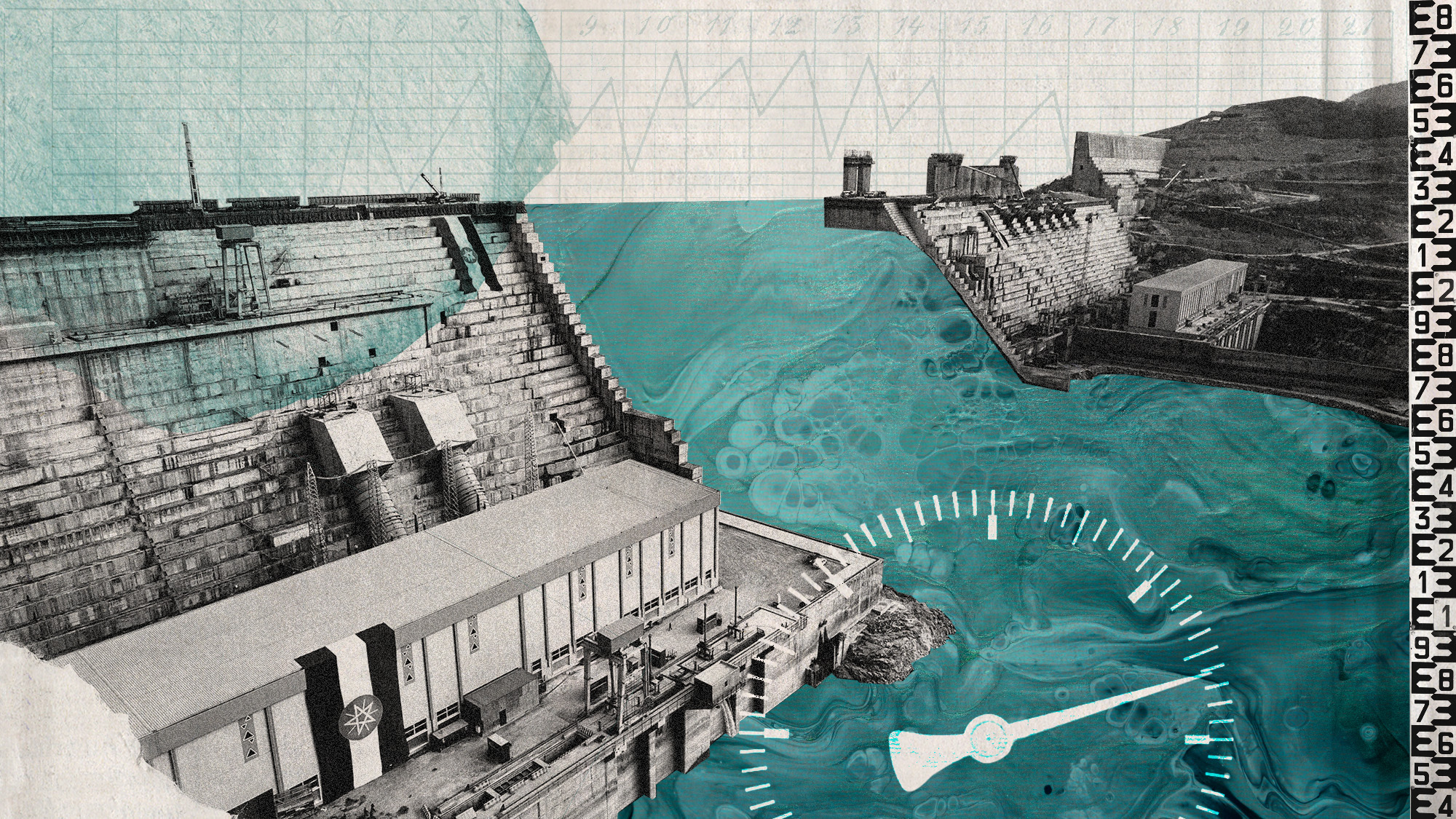 Photo collage of the Grand Ethiopian Renaissance Dam