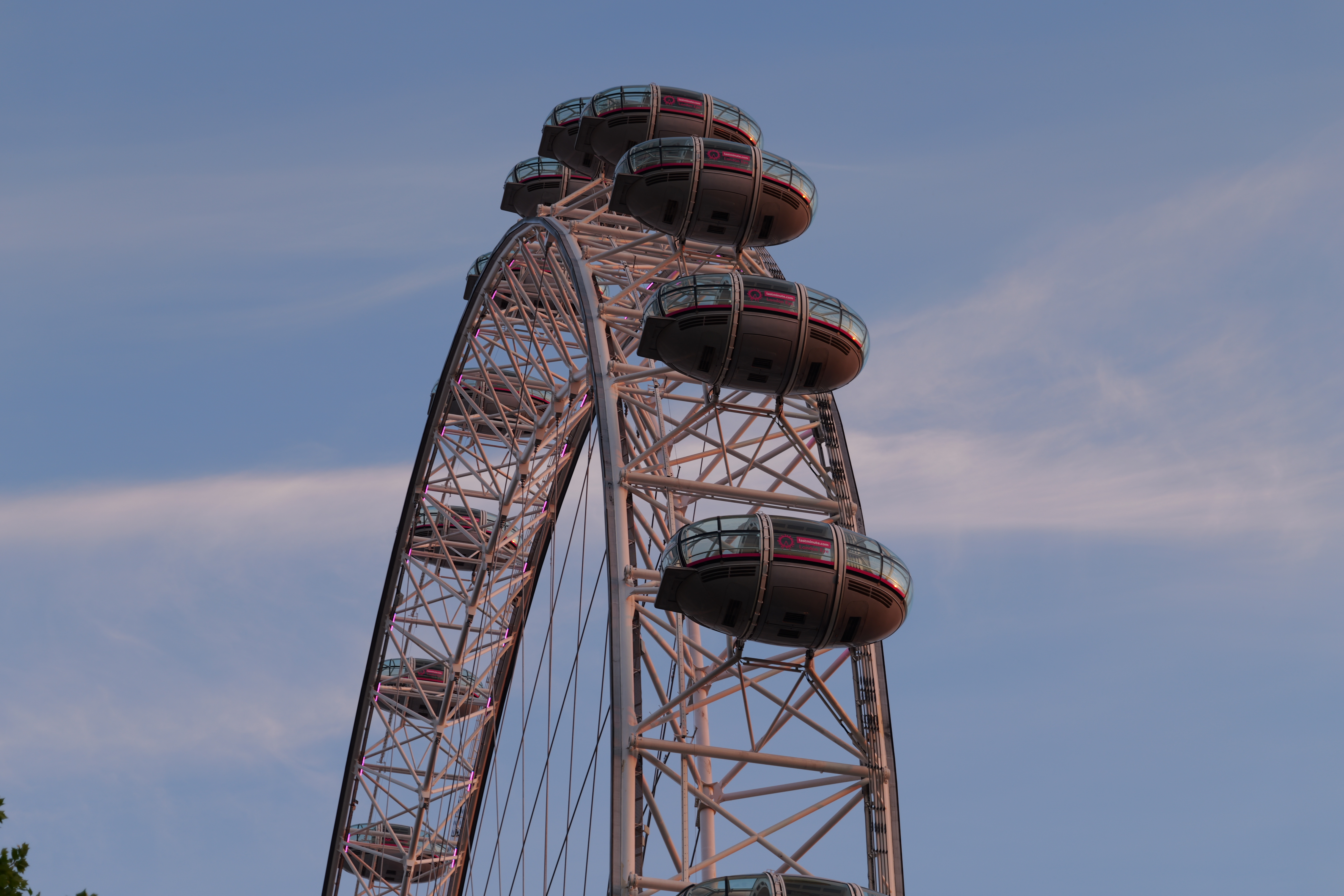 The London eye at Sunset