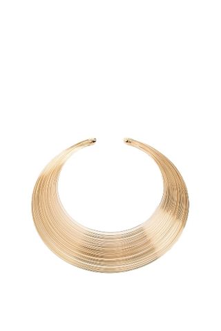 Multi Row Gold Wire Collar Necklace