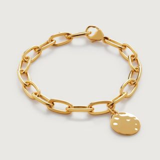 Gold Vermeil Id Oval Charm Bracelet