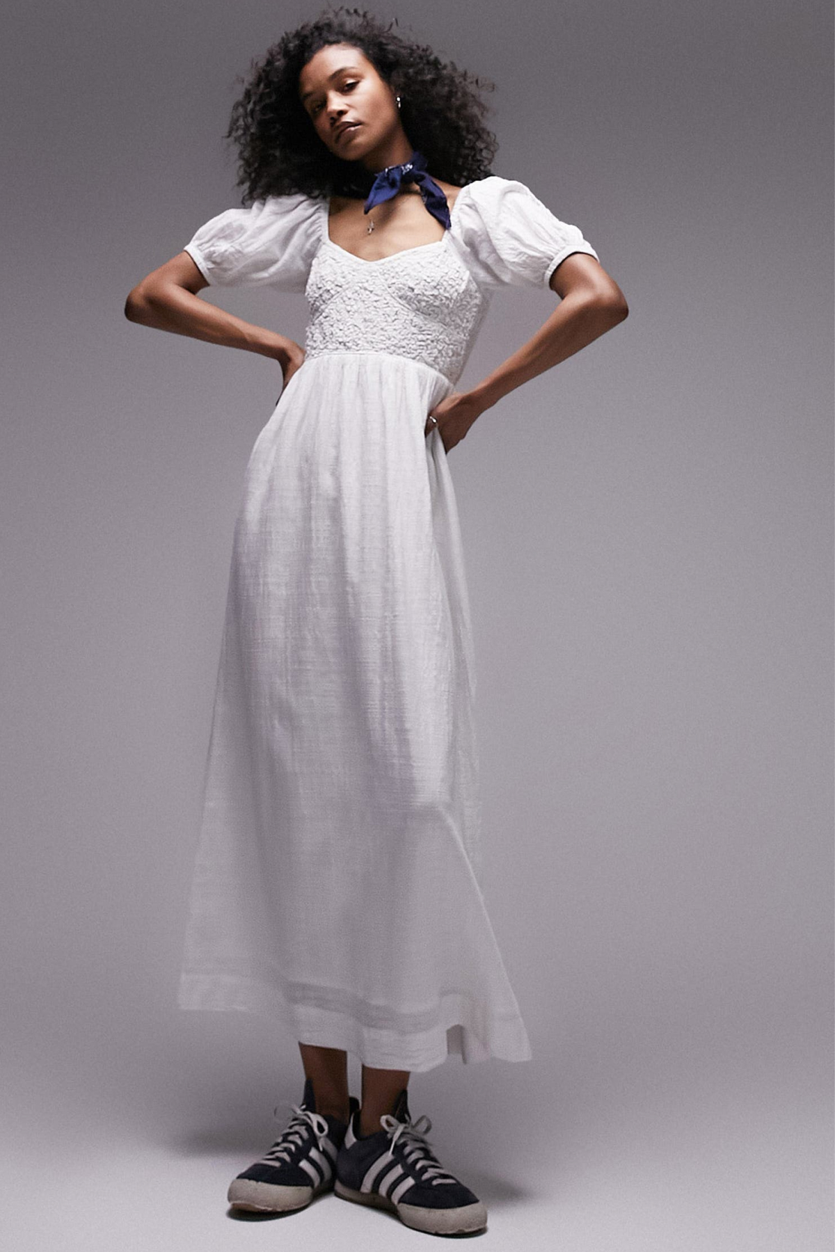 Tophsop Textured Bodice Maxi Dress
