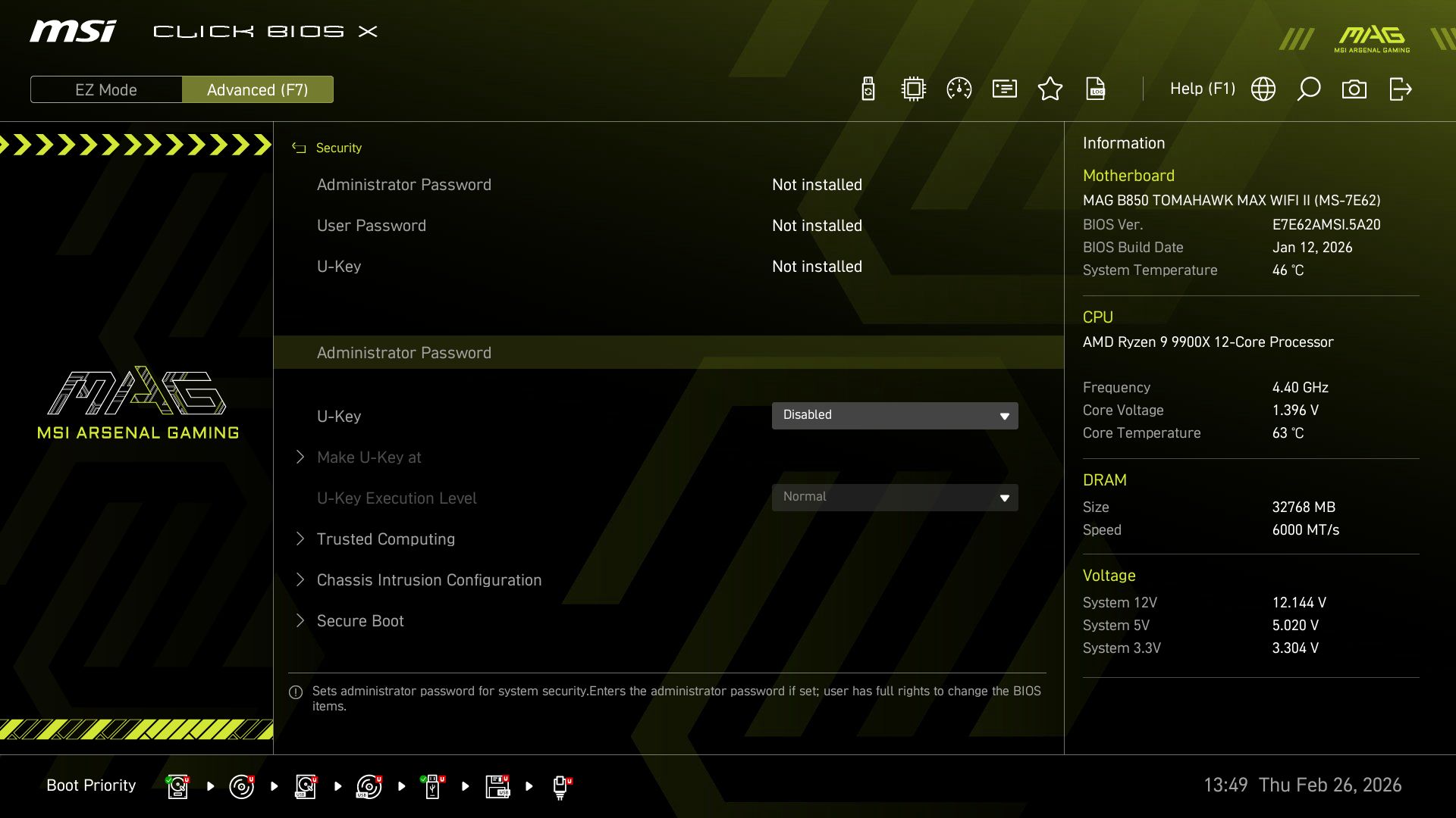 MSI MAG B850 Tomahawk Max Wifi II - BIOS