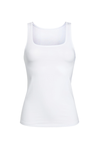 Wacoal white Square Neck Cotton Tank on white background