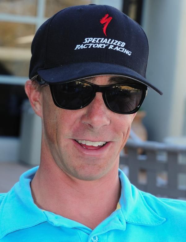 Todd Wells (Specialized) relaxes at the Starr Pass clubhouse