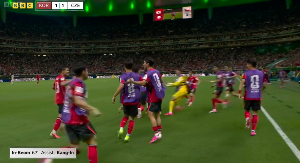 BBC captions from South Korea vs Czech Republic