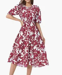 SweatyRocks Women's Boho Floral Puff Sleeve Midi Dress, $40 (£31) | Amazon