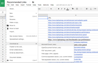 Open Google Sheets in Excel