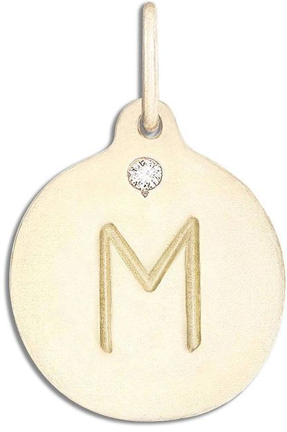 Helen Ficalora "M" Alphabet Charm With Diamond