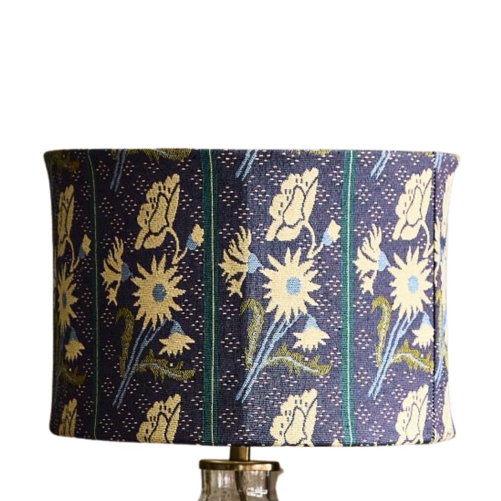 Navy Floral Jacquard Lamp Shade
