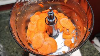 Cuisinart Elemental 8 Cup Food Processor processing carrots
