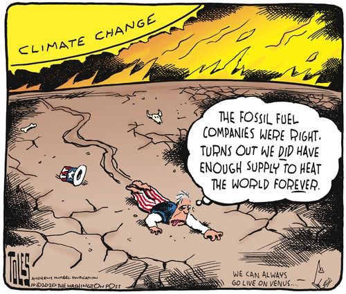 Editorial Cartoon U.S. climate change fossil fuel companies