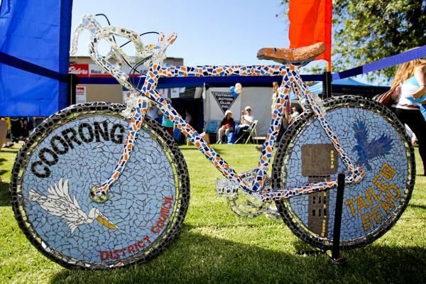 Tailem Bend had a fancy bike on show at the start.