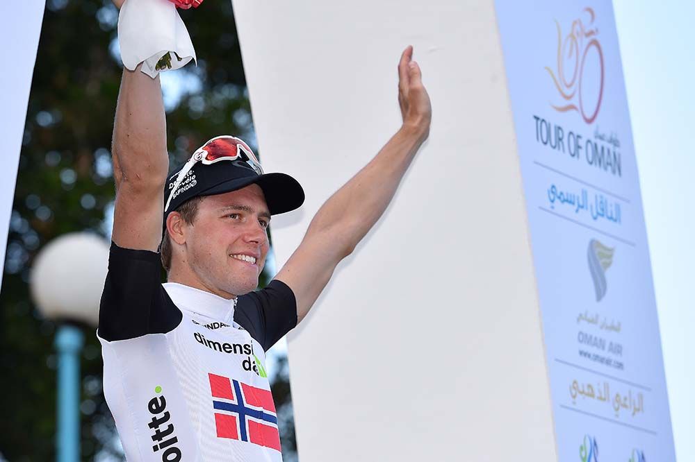 Edvald Boasson (Dimension Data) won stage two with a powerful surge to the line