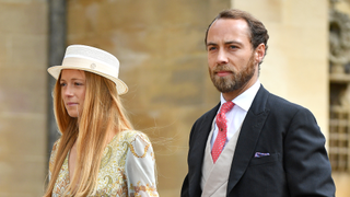 Alizee Thevenet and James Middleton attend the wedding of Lady Gabriella Windsor and Thomas Kingston at St George's Chapel on May 18, 2019 in Windsor, England