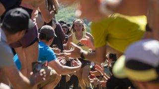 Runner Francesco Puppi runs the slopes of Sancti Spiritu during the 21st Zegama-Aizkorri Mendi Maratoia on May 29, 2022 in Zegama, Spain