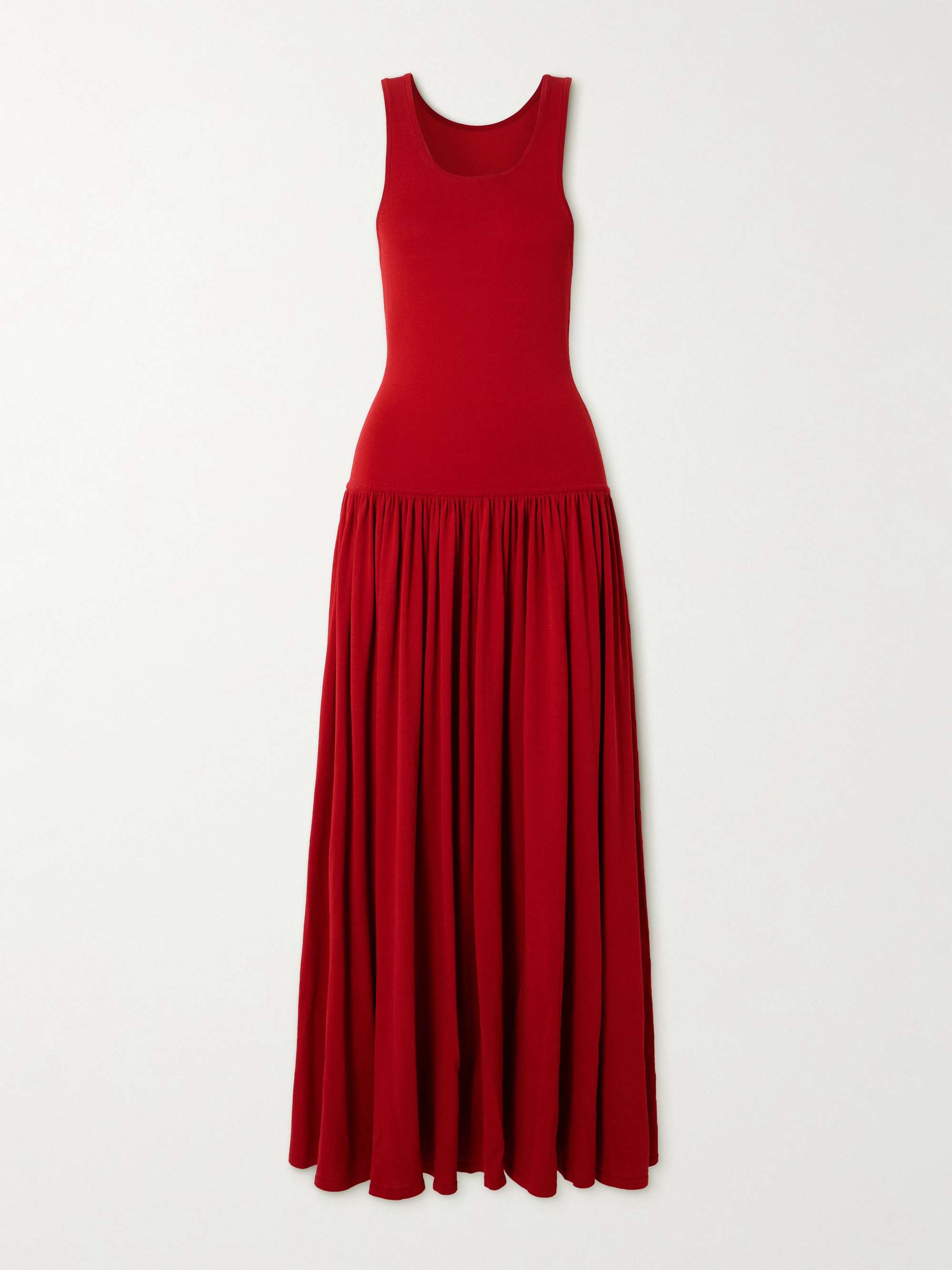 Jada Gathered Knitted Maxi Dress