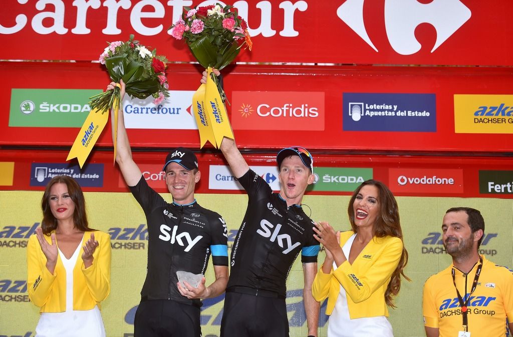 Sal Puccio and Ian Boswell represent Team Sky as the best team on stage 10