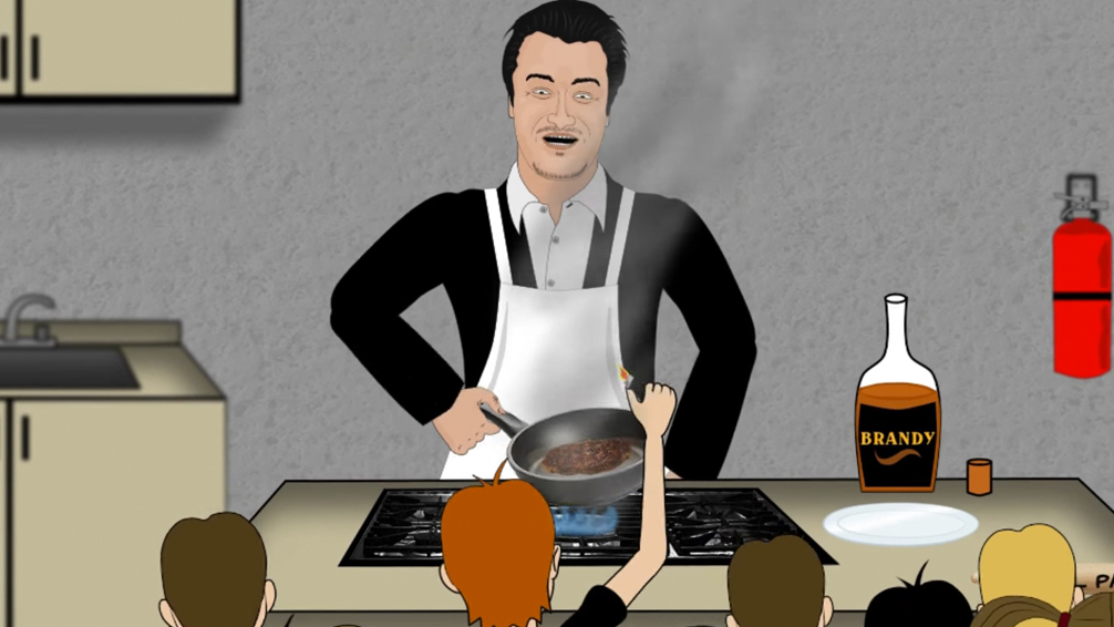 A still from the Cooking Hostile video