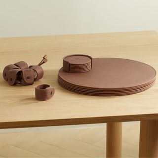 leather placemats and coasters