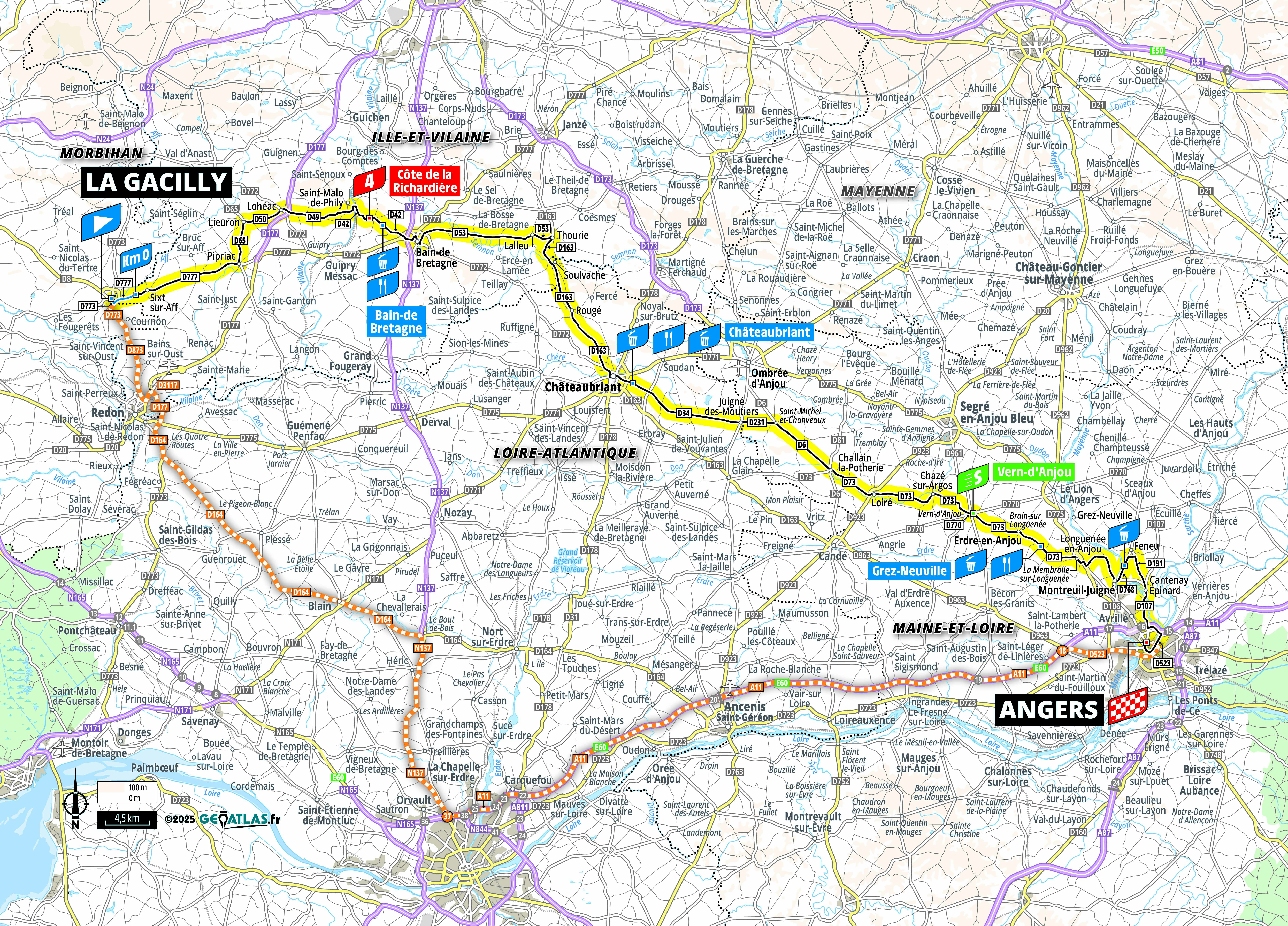 Tour de France Femmes stage 3 map