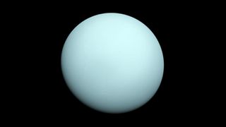 An image of Uranus taken by Voyager 2 on Jan. 14, 1986.