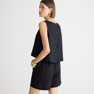 J.Crew, Atasan Kancing Maxine dengan Linen