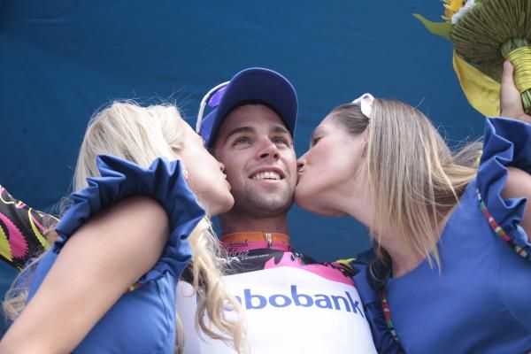 Michael Matthews (Rabobank) consoled himself with the best young rider's jersey after finishing second on the stage.