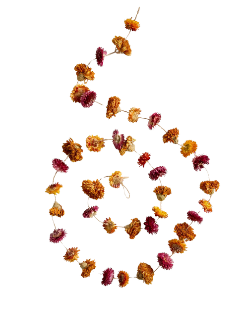 Jewel Tones Dried Floral Garland
