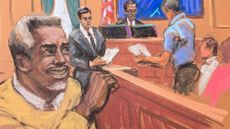 Sean Combs reacts as the jury foreperson reads verdicts