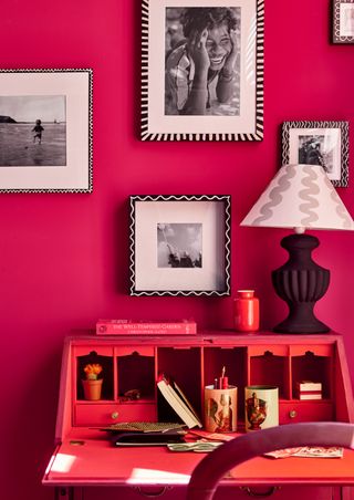 Annie Sloan - Home office - Capri Pink Wall Paint, Chalk Paint in Emperor's Silk, Capri Pink, Athenian Black and Chicago Grey