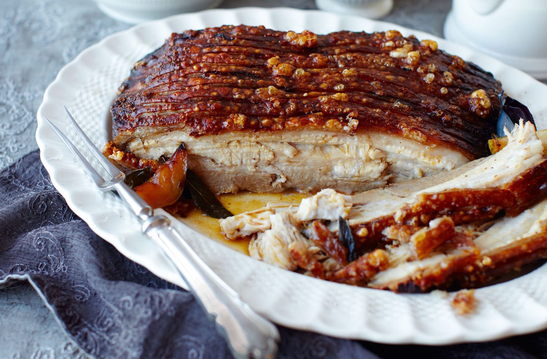 Hairy Biker's roast belly of pork British Recipes GoodtoKnow