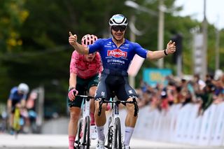 Lionel Taminiaux beats Julius van den Berg to the line in a two-up sprint to win stage 5 of the Tour de Langkawki