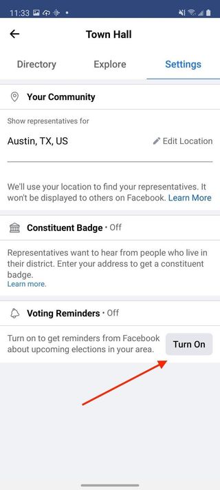 Turn off election reminders Facebook Mobile 6