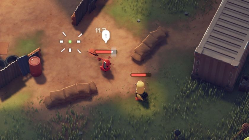 Escape From Duckov - A red Rampaging Scavenger enemy charges at a player holding a butcher knife.