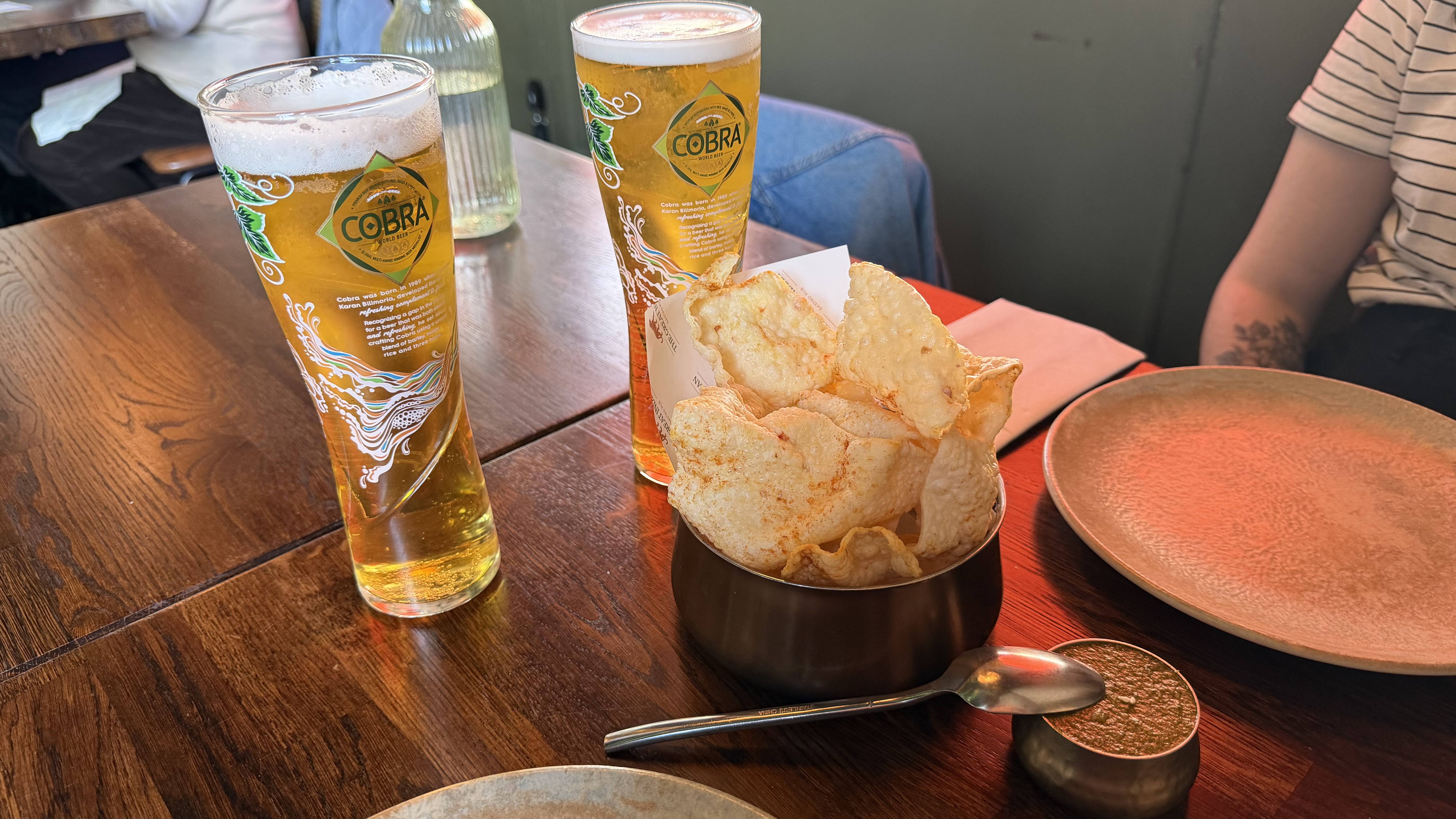 Food and drink at The Great Indian, Archway, London