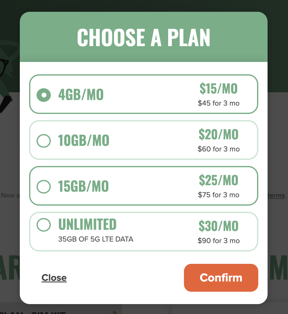 Mint Mobile family plan rates