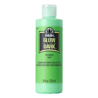 A bottle of green glow in the dark paint