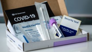 Box containing NHS Covid-19 home PCR self-test kit