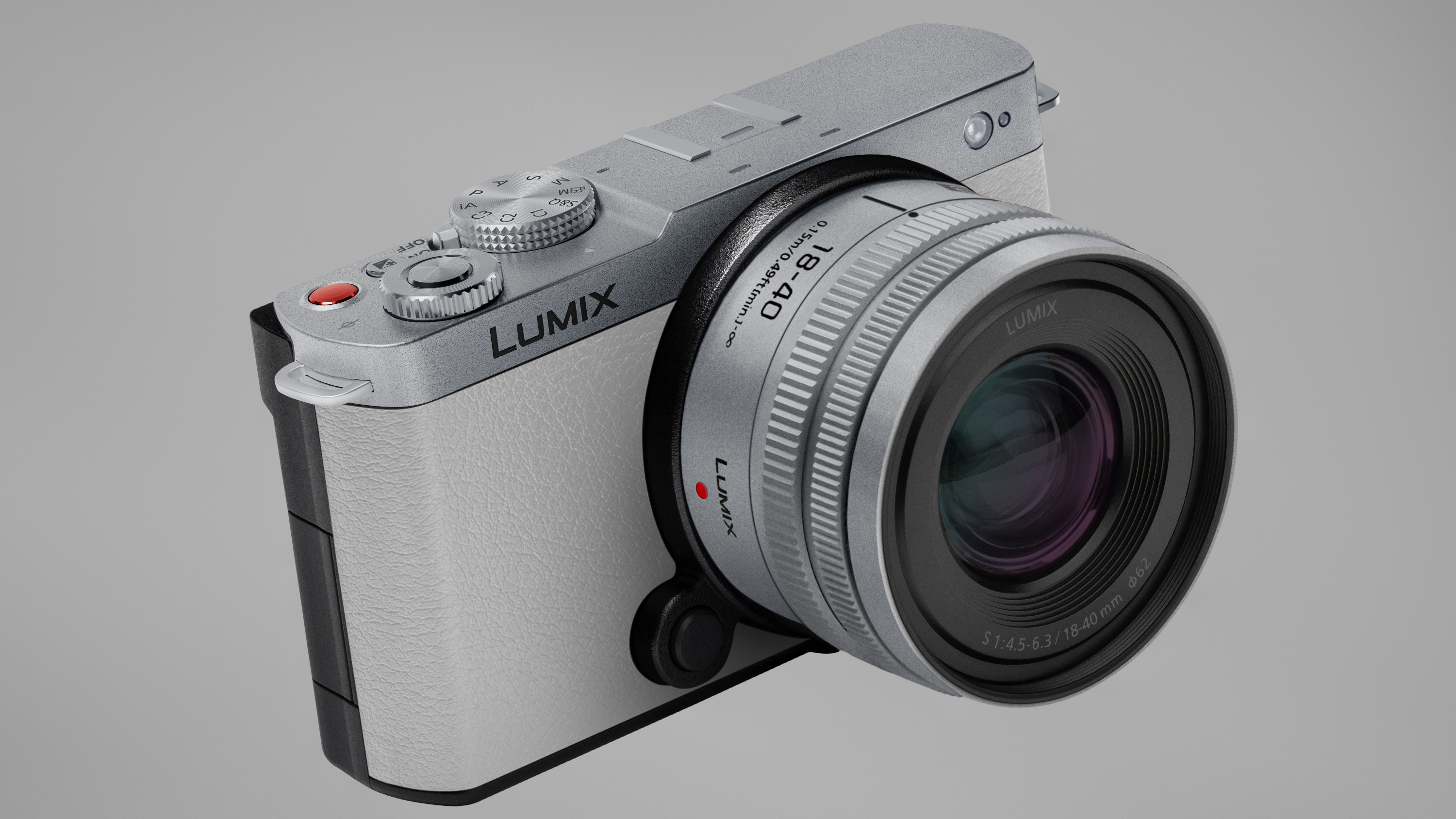 The Panasonic Lumix S9 in silver with a white wrap