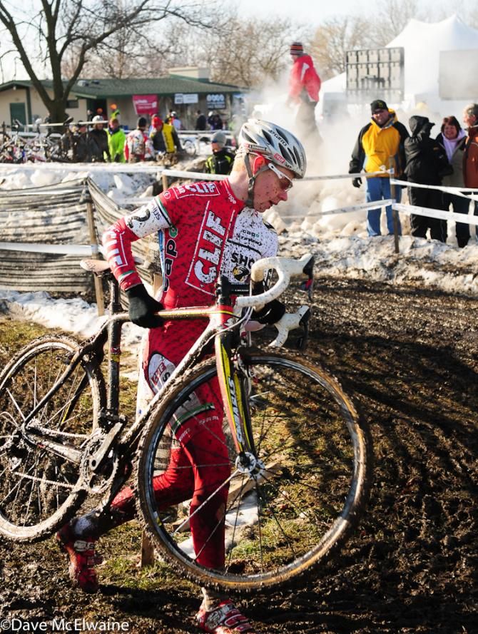 Spencer Downing (Clif Bar) got caught up in the crash at the start