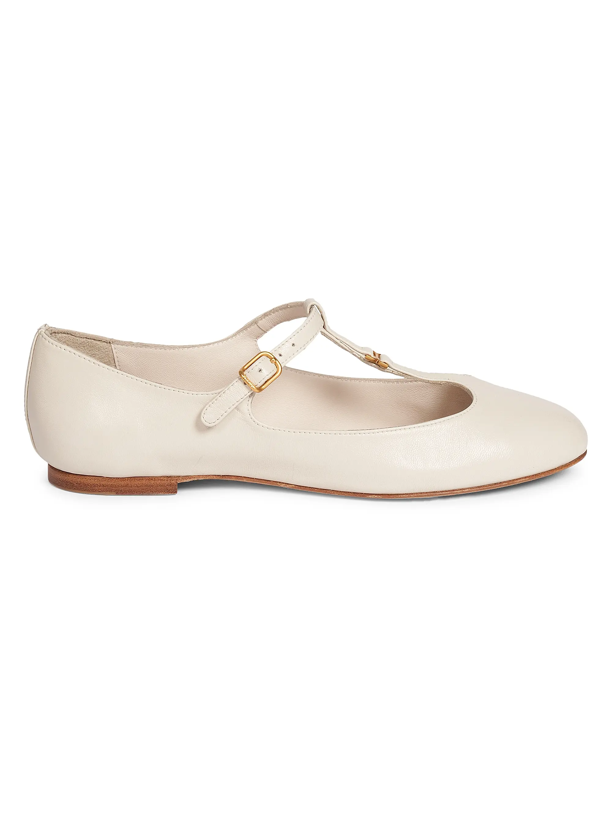 Chloe white t-strap shoes