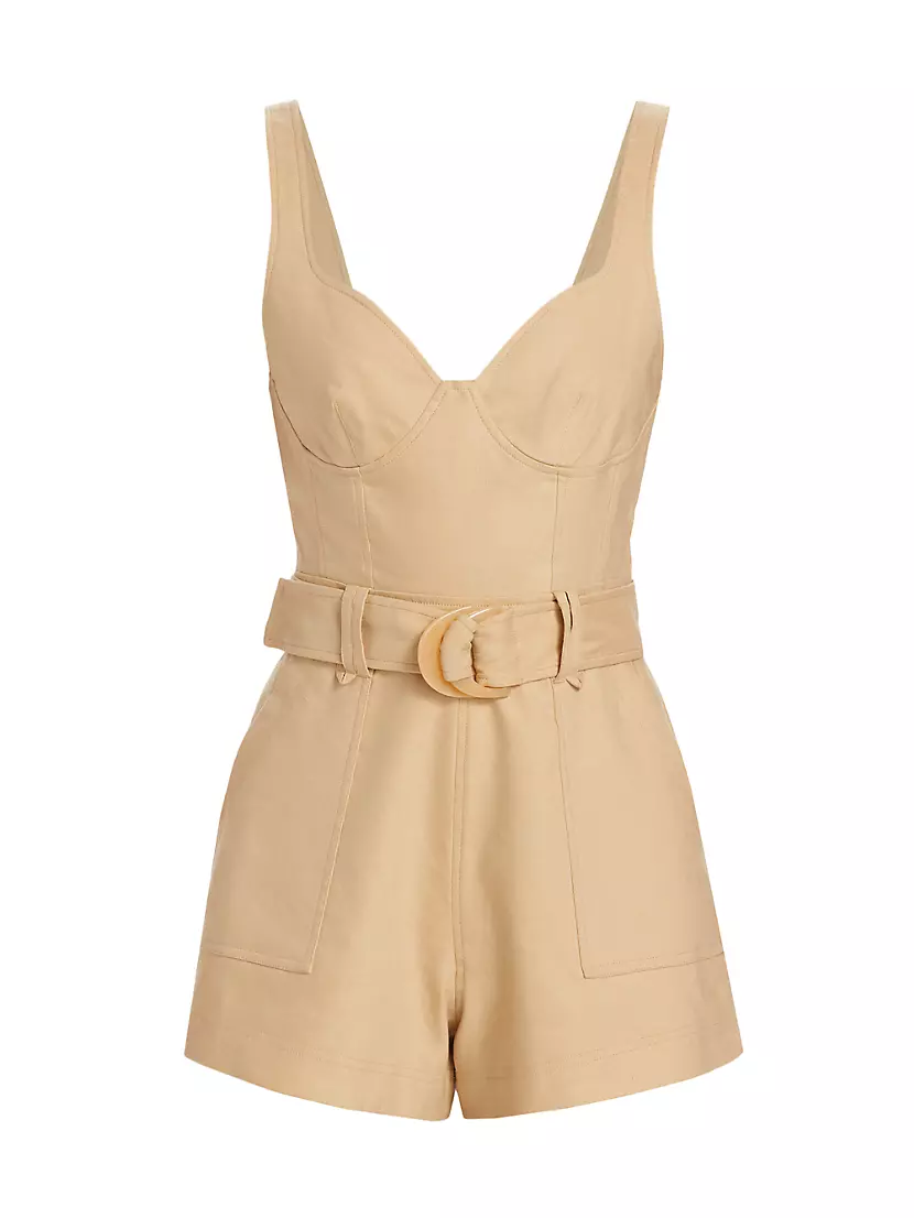 Kai Linen-Blend Bustier Romper