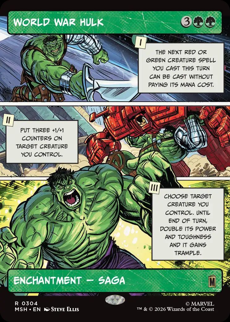 Marvel Super Heroes saga card in Magic: The Gathering