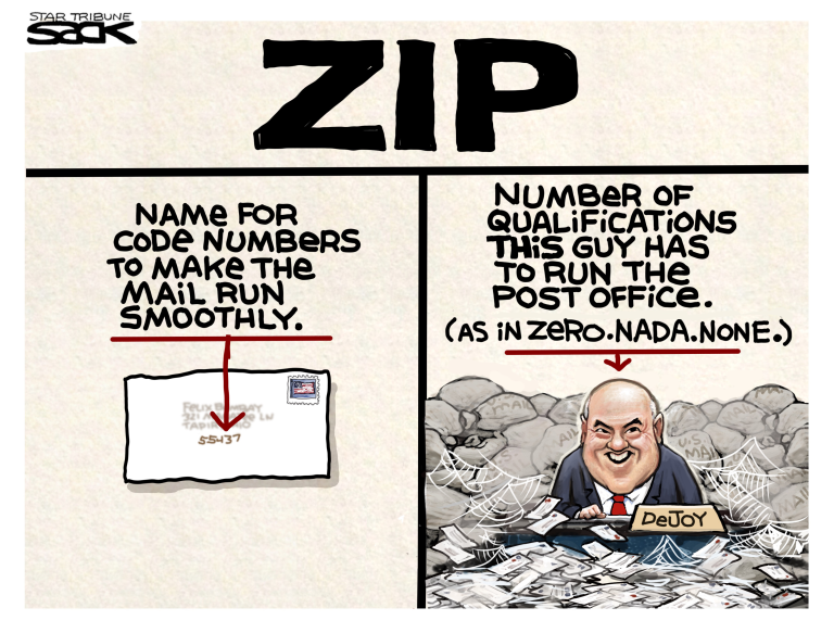 Editorial Cartoon U.S. dejoy usps