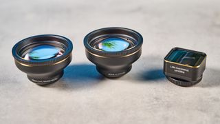 A photo of a ShiftCam LensUltra iPhone lens in black