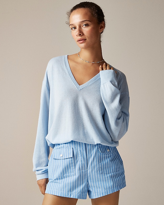 Oversized Featherweight Cashmere V-Neck Sweater