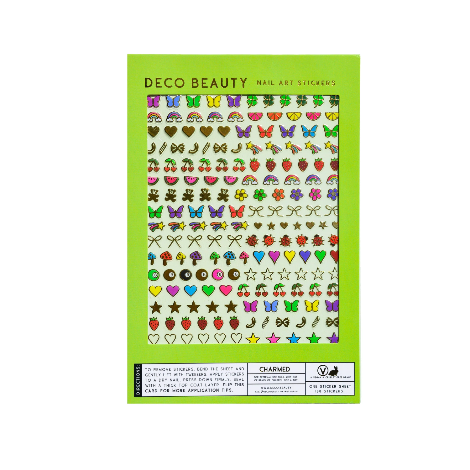 A set of Deco Beauty nail stickers.