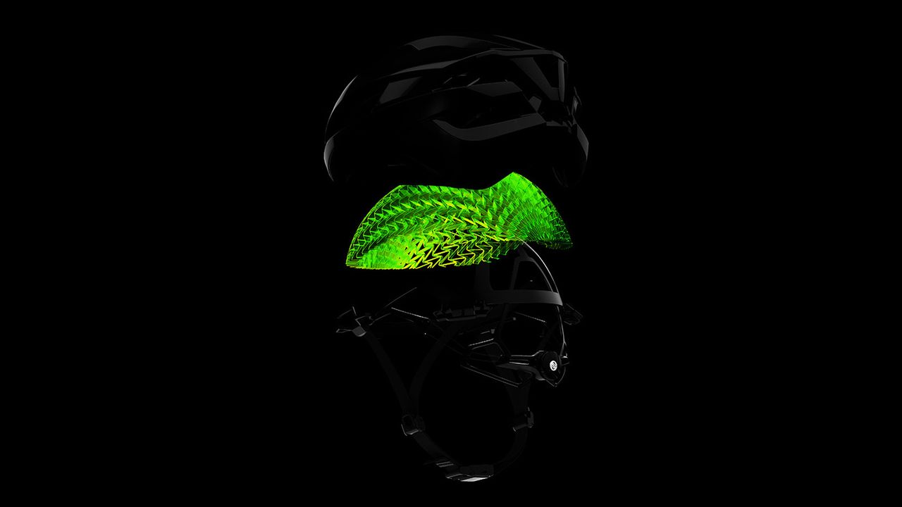 The WaveCel material is designed to crumple and glide to dissipate rotational forces experienced when crashing