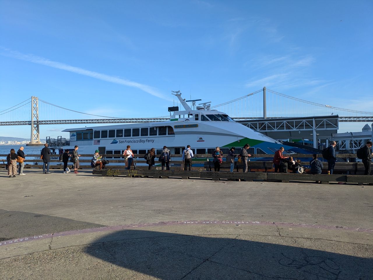 shot of a ferry boat shot by the Pixel 8a