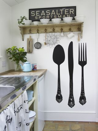 large cutlery wall stickers in kitchen from Brume